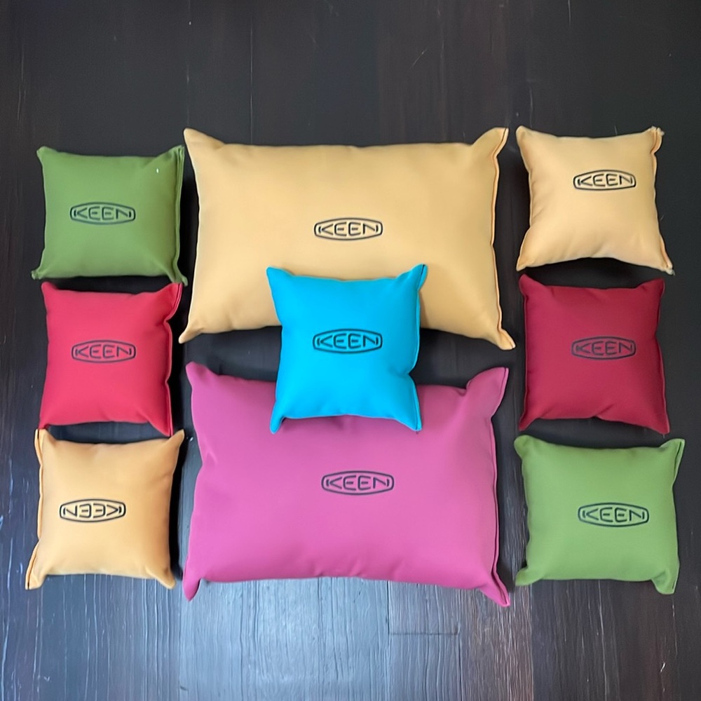 Bundle of 8 Assorted KEEN Footwear Camping/Travel Cotton Canvas Sturdy Pillows